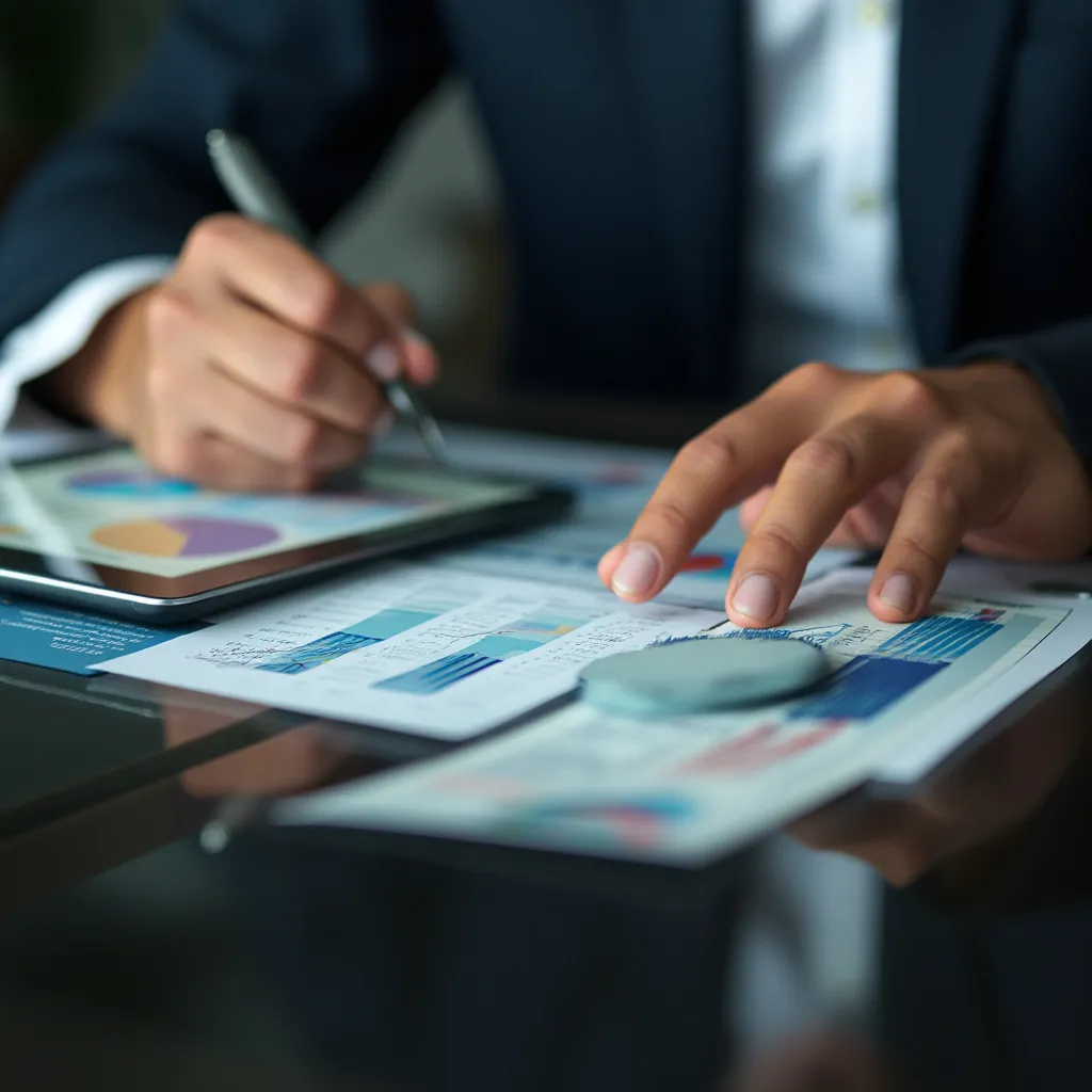 Análisis financiero detallado en tableta